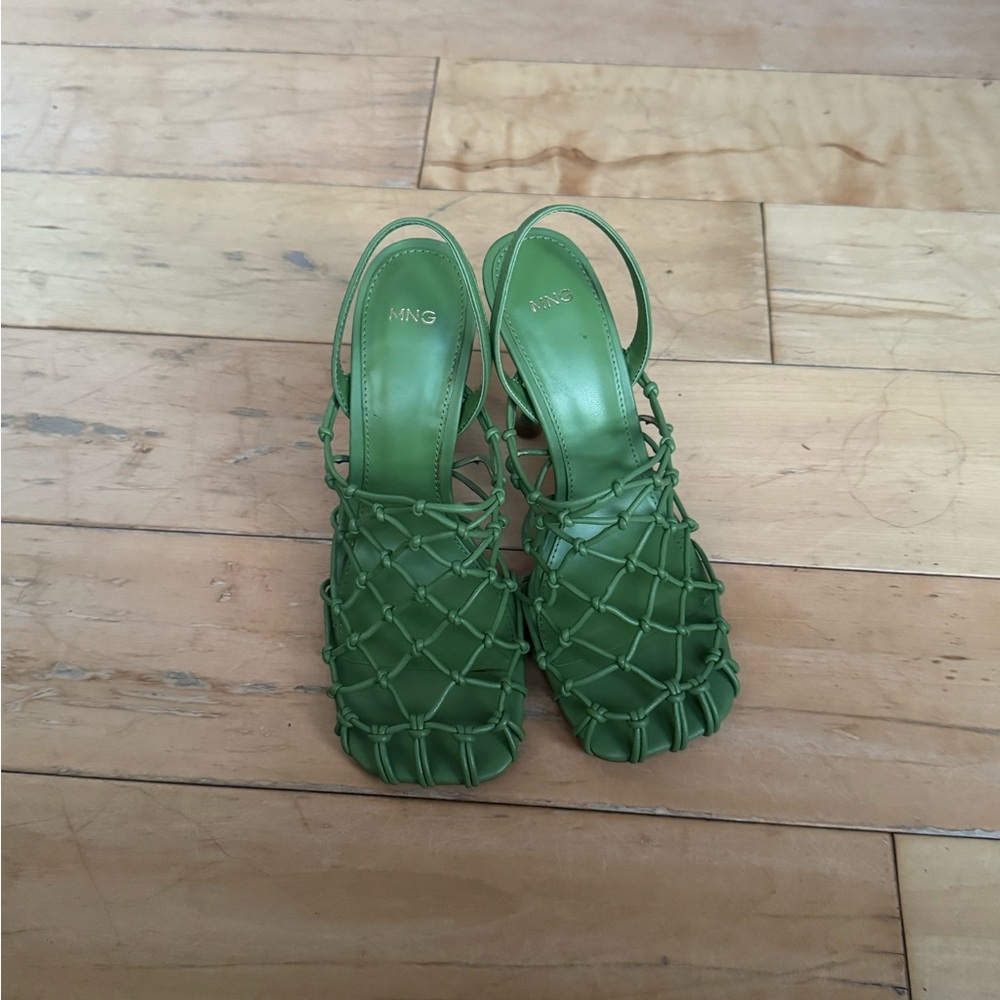 Mango Green Strappy Heels
